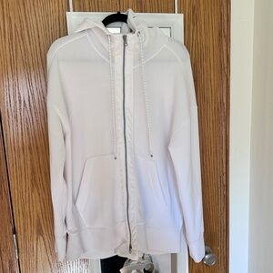 Zella White Hooded Zip Sweatshirt.